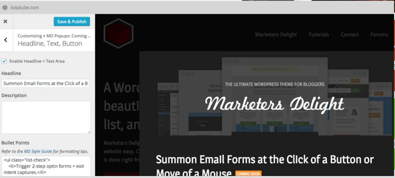 Marketers Delight Popups
