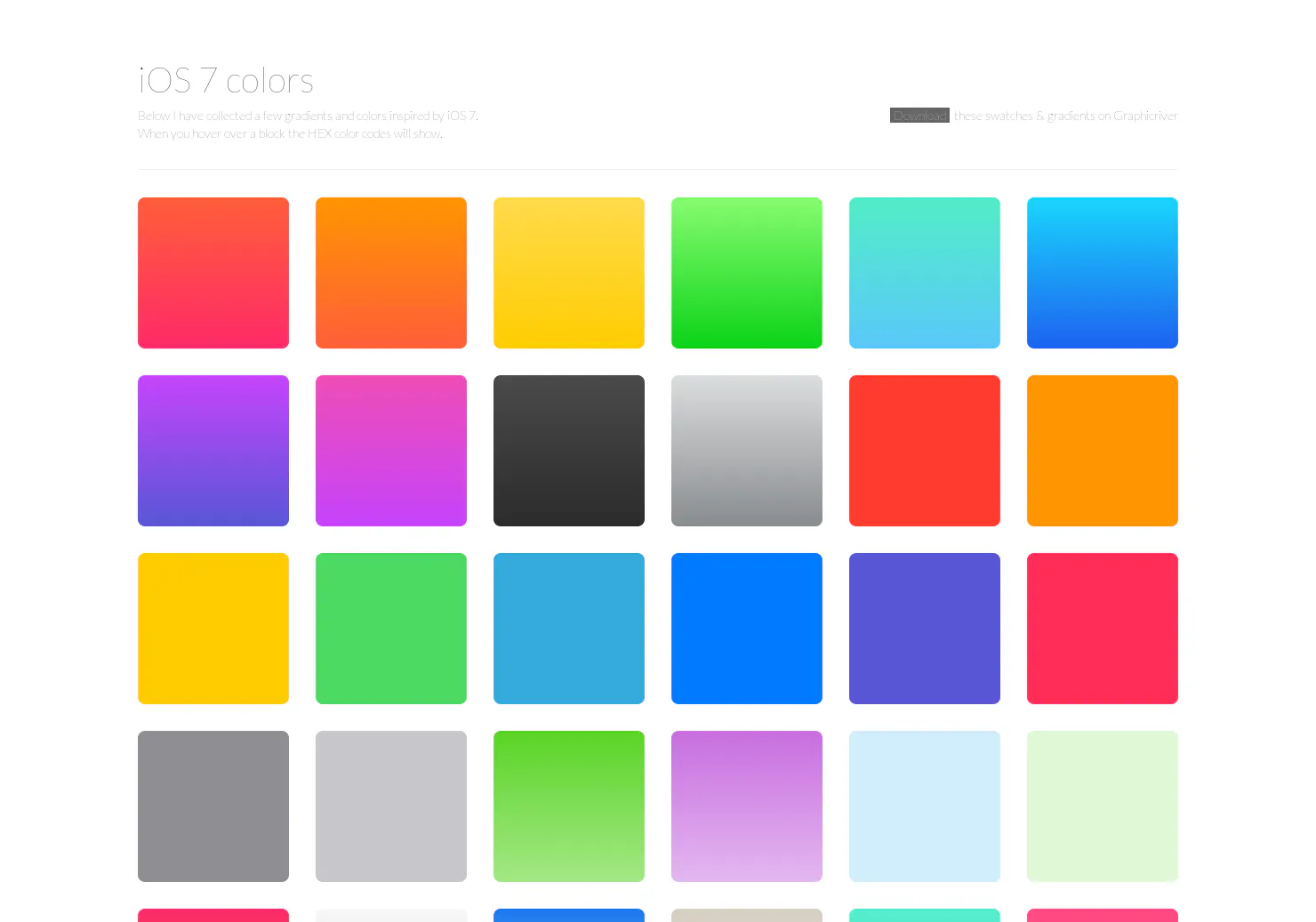 iOS 7 Colors