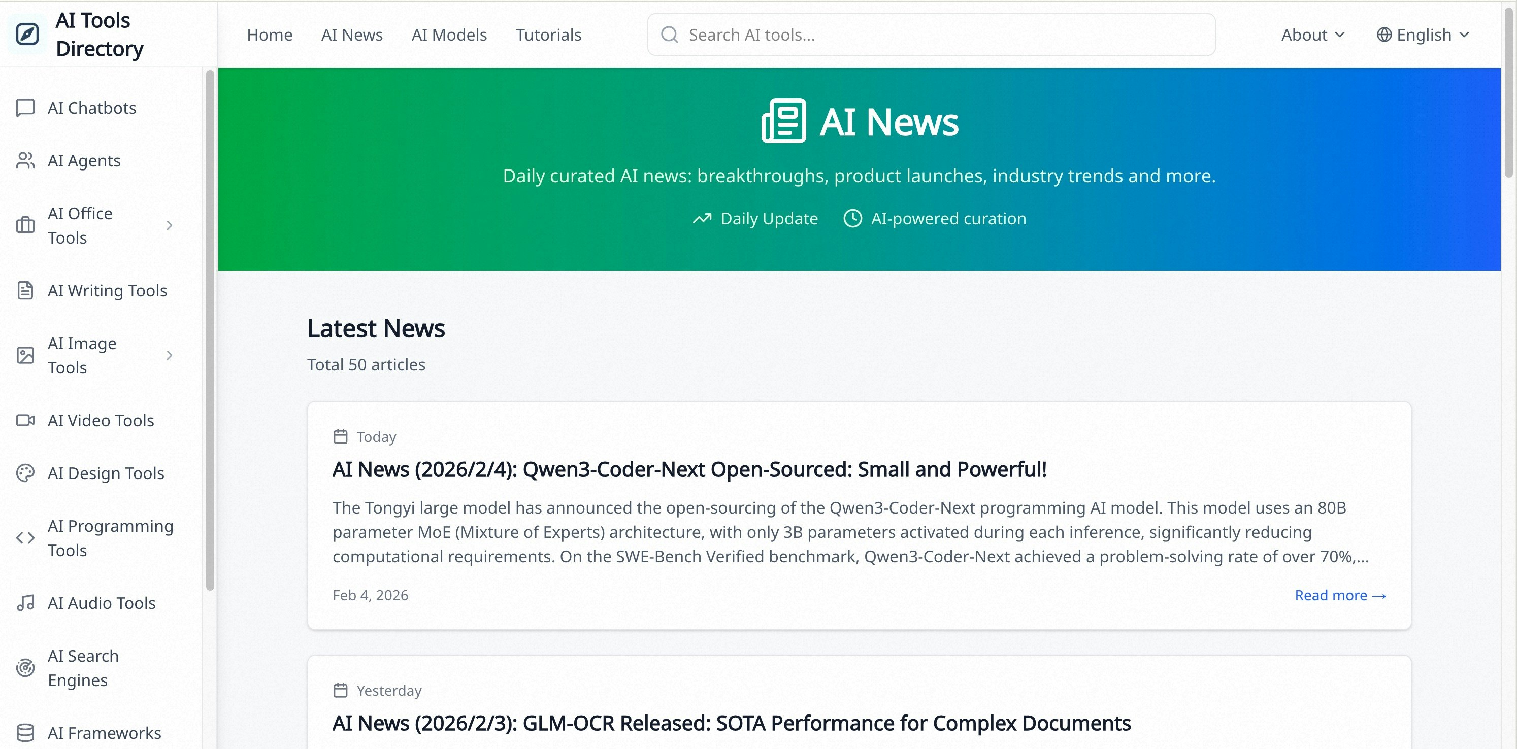 AI Tools Directory - Screenshot 4 showing product features and functionality