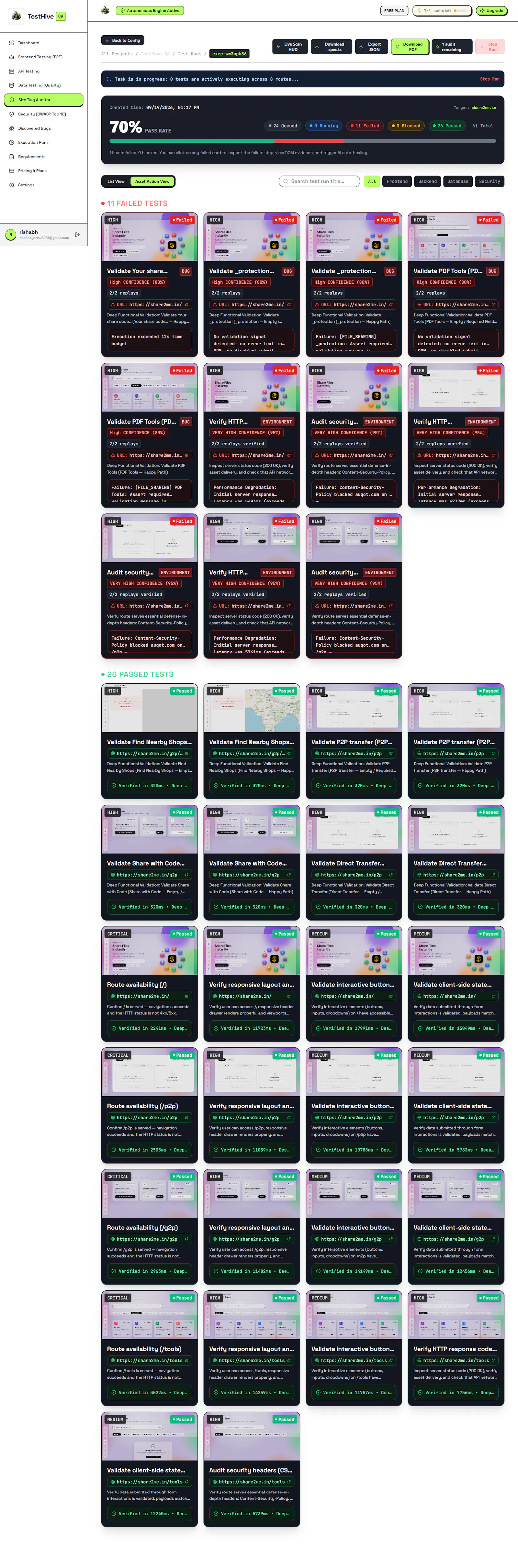 TestHive QA screenshot 3