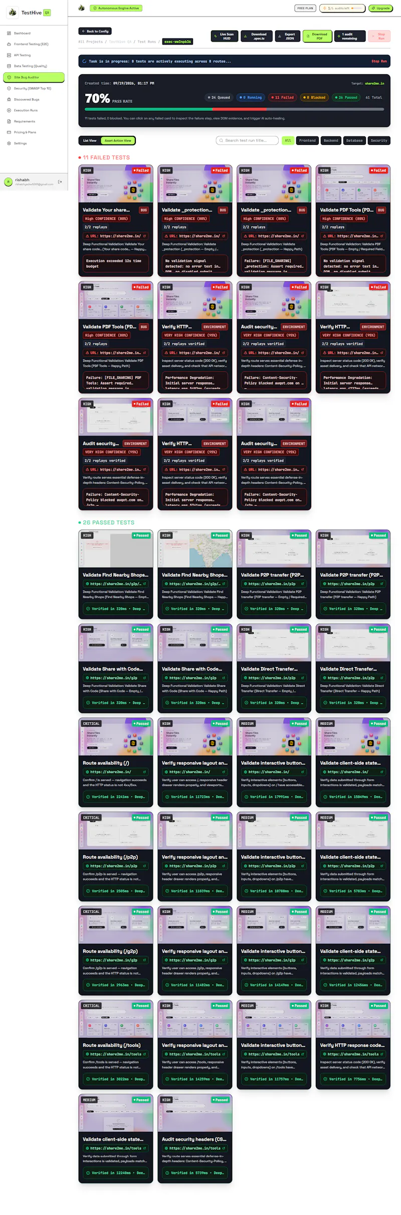 TestHive QA screenshot 3