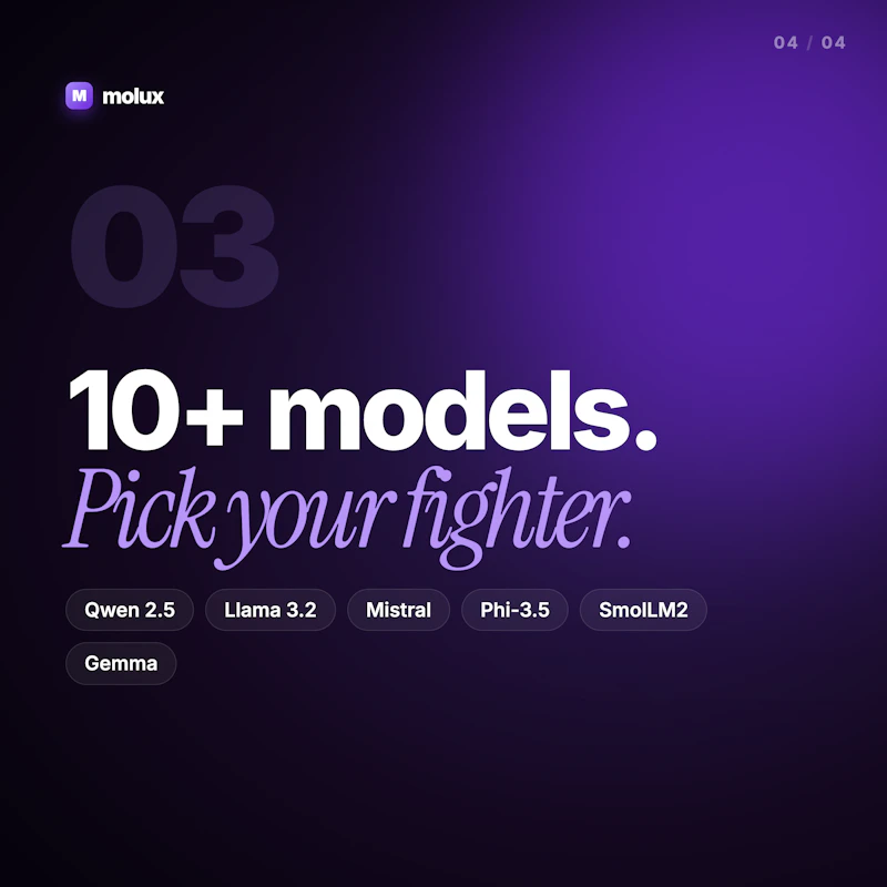 Molux: Local & Private AI Chat screenshot 9