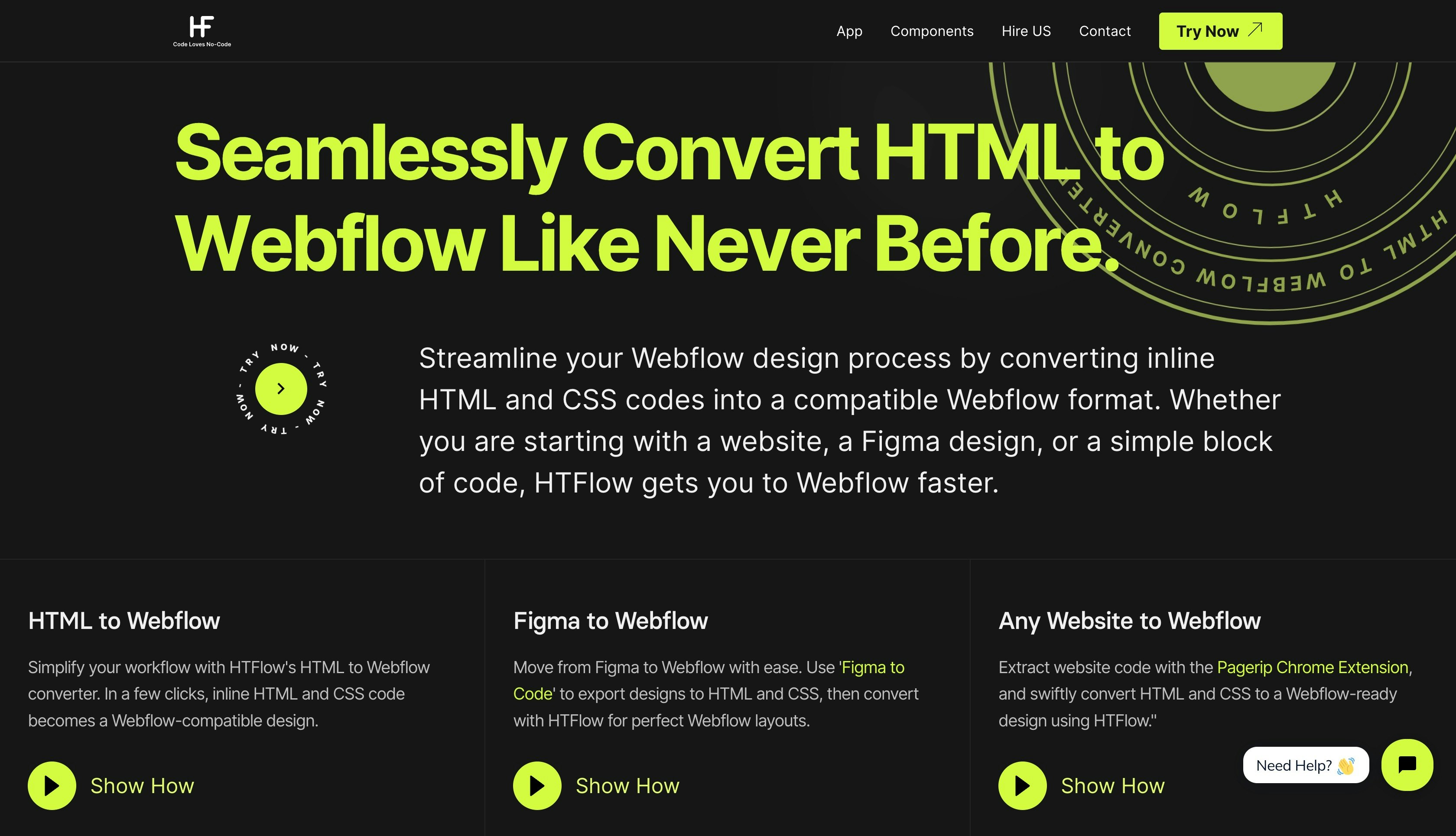 Htflow- html- webflow dönüşüm aracı