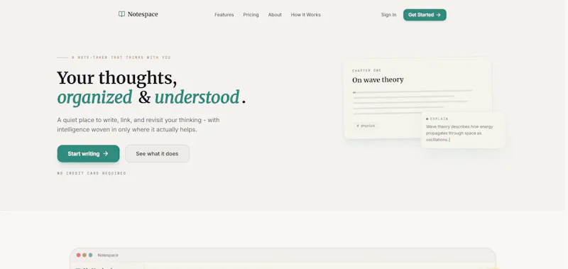 Notespace screenshot 1