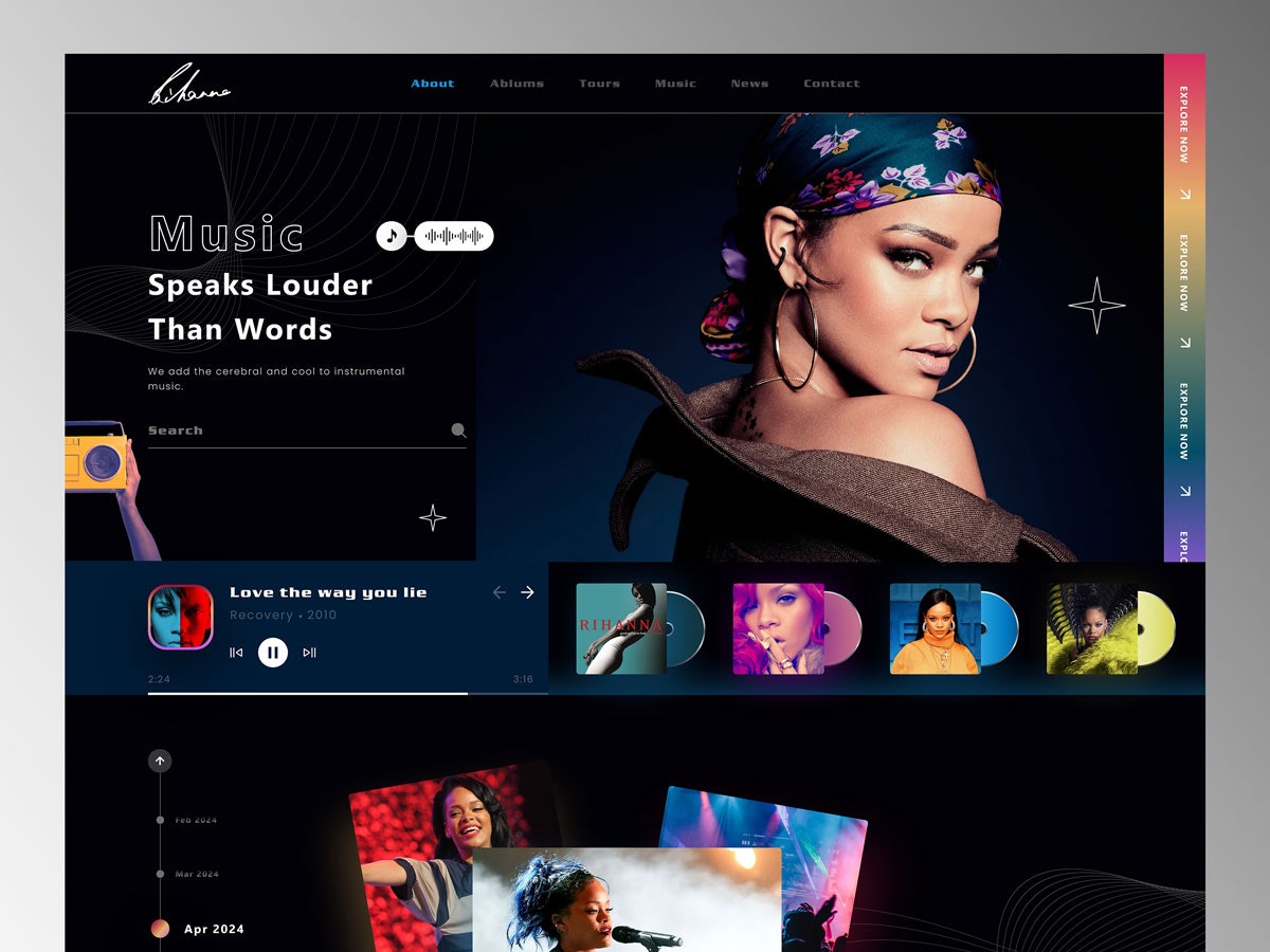 Media Thiết kế lại trang web Rihanna 1