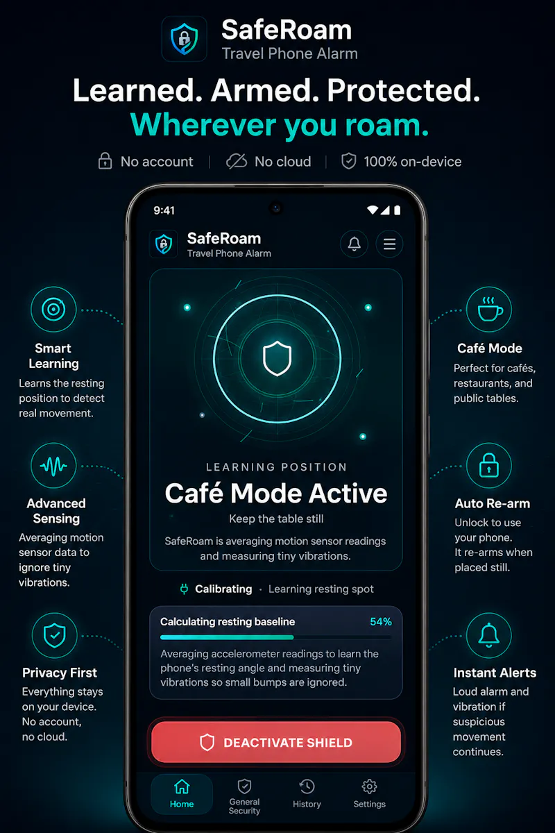 SaferRoam - Anti-Theft Alarm screenshot 5