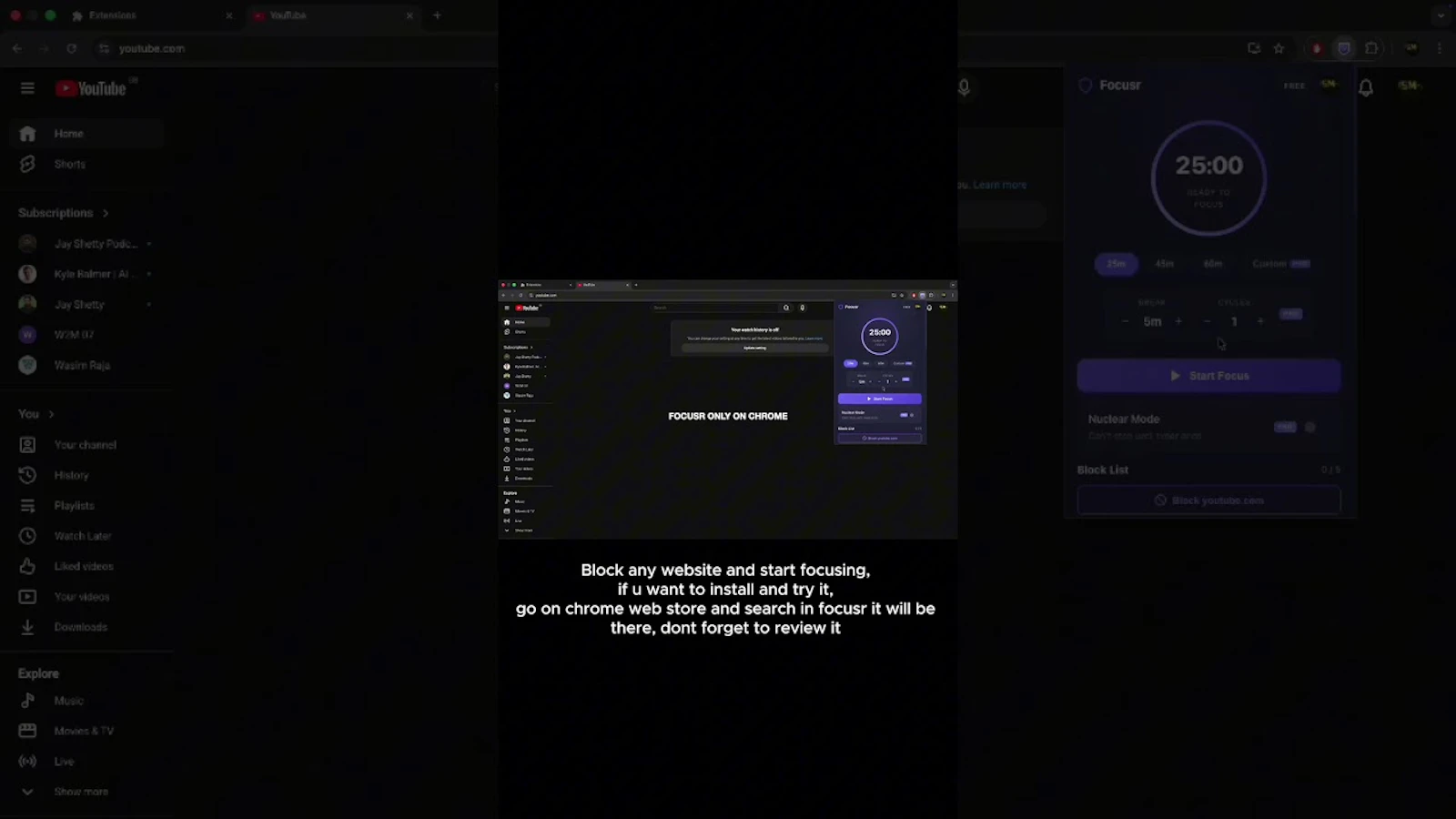Focusr screenshot 1 (video preview)