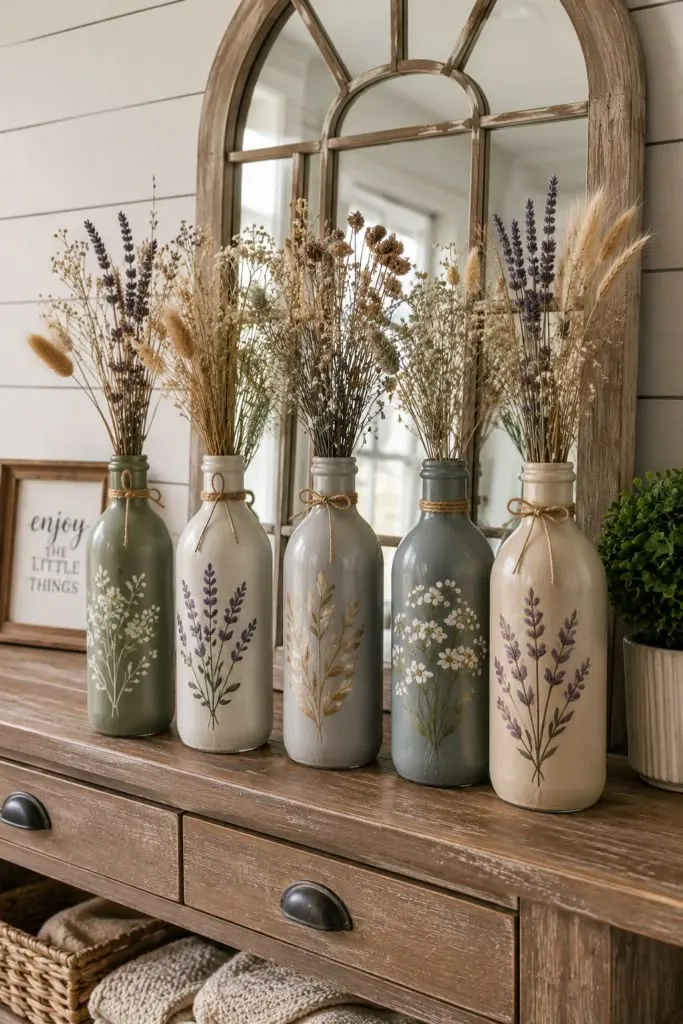 Galvanized Milk Cans and Dried Lavender