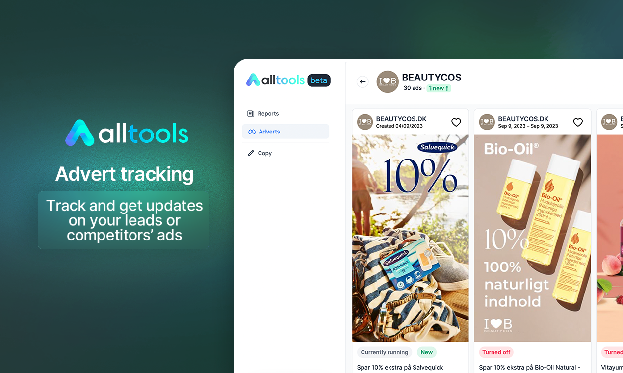 Allltools - Маркетинговый инструмент для исследований проспектов, отслеживания рекламы и многого другого медиа 2