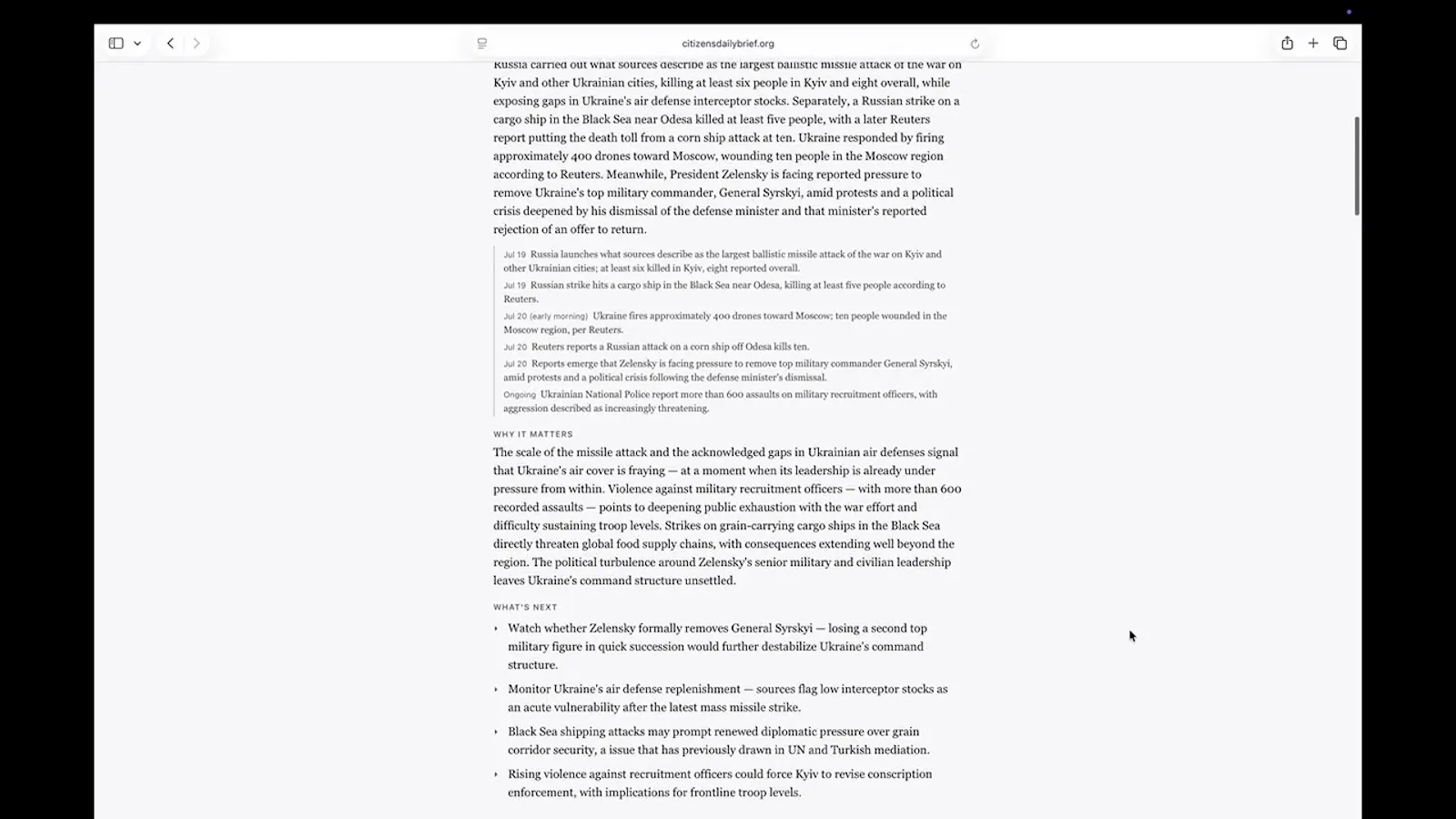 Citizen's Daily Brief screenshot 1 (video preview)