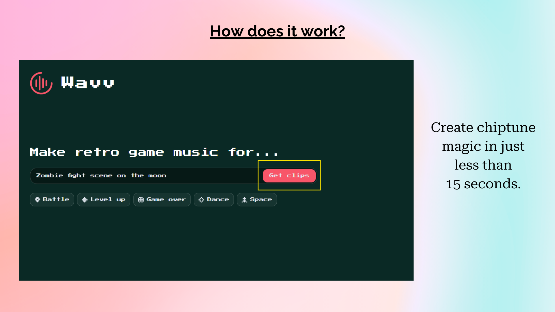 Média Wavv: Musique AI 8 bits - Revivez les vibrations rétro avec des bandes sonores 8 bits propulsées 4