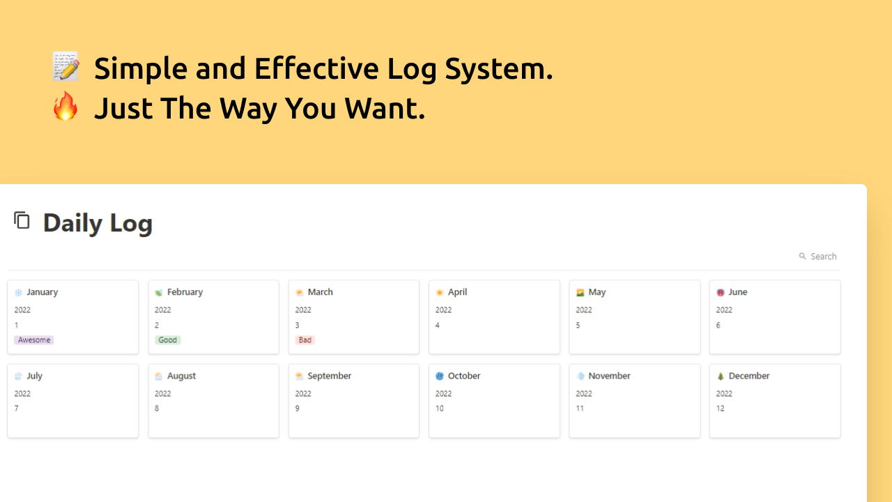 Daily Log Planner 2022 (Notion) gallery image