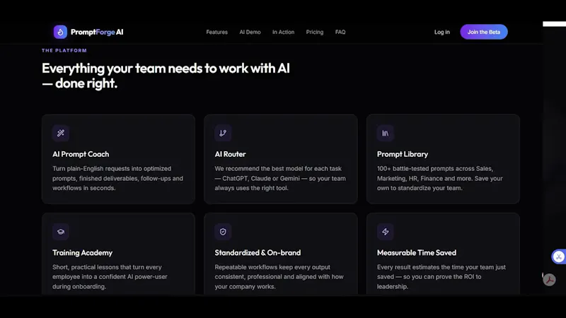 PromptForge AI screenshot 1 (video preview)