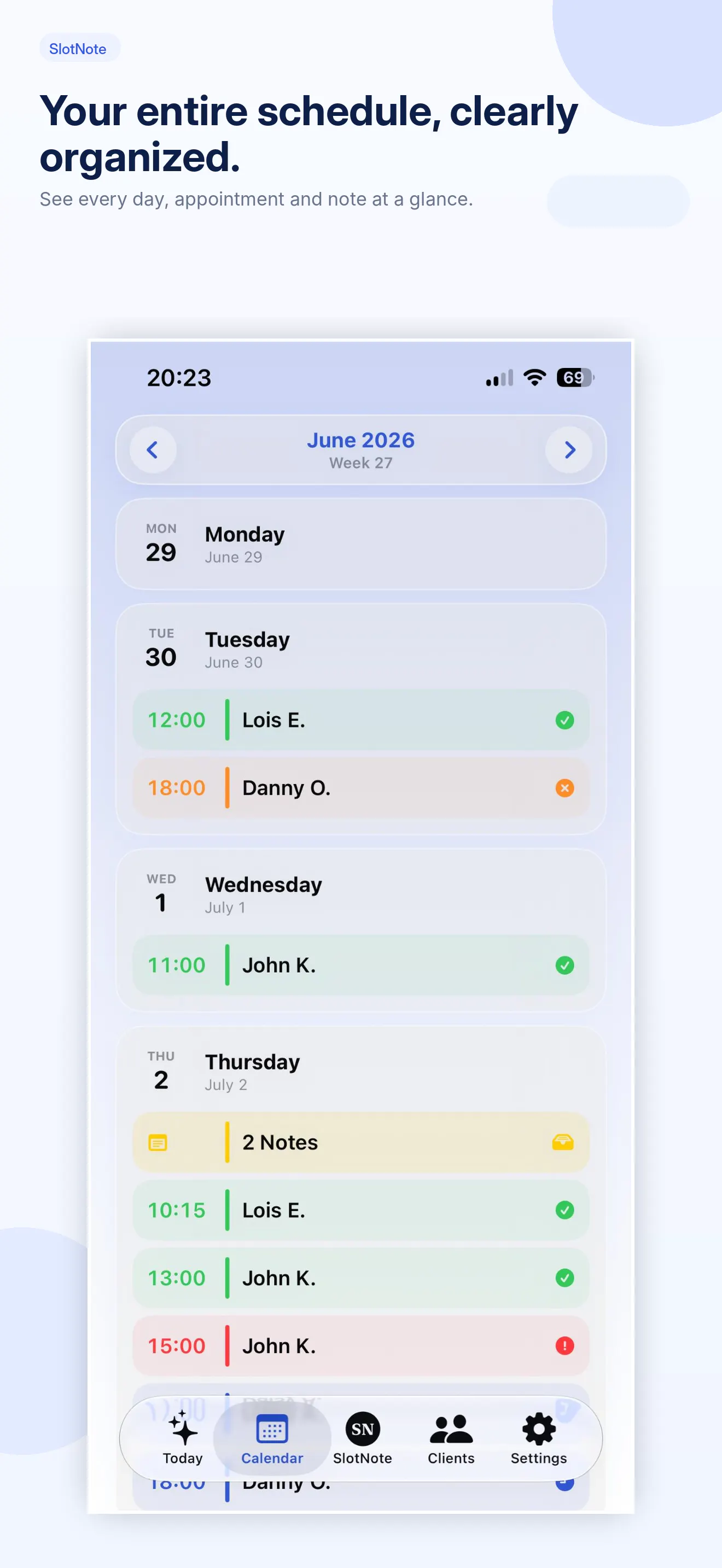 SlotNote: A smarter professional workday gallery image