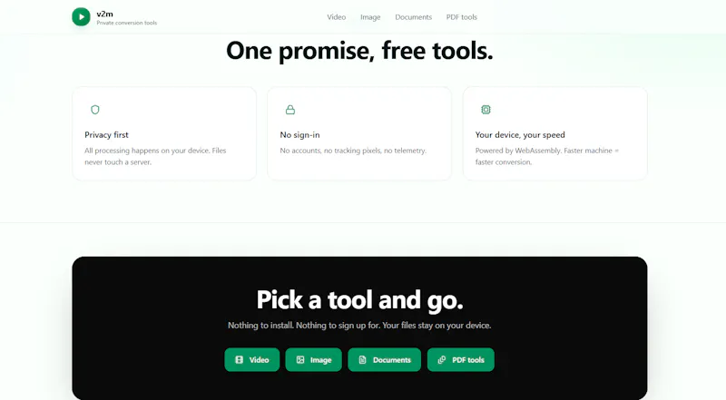 v2m — Free In screenshot 1