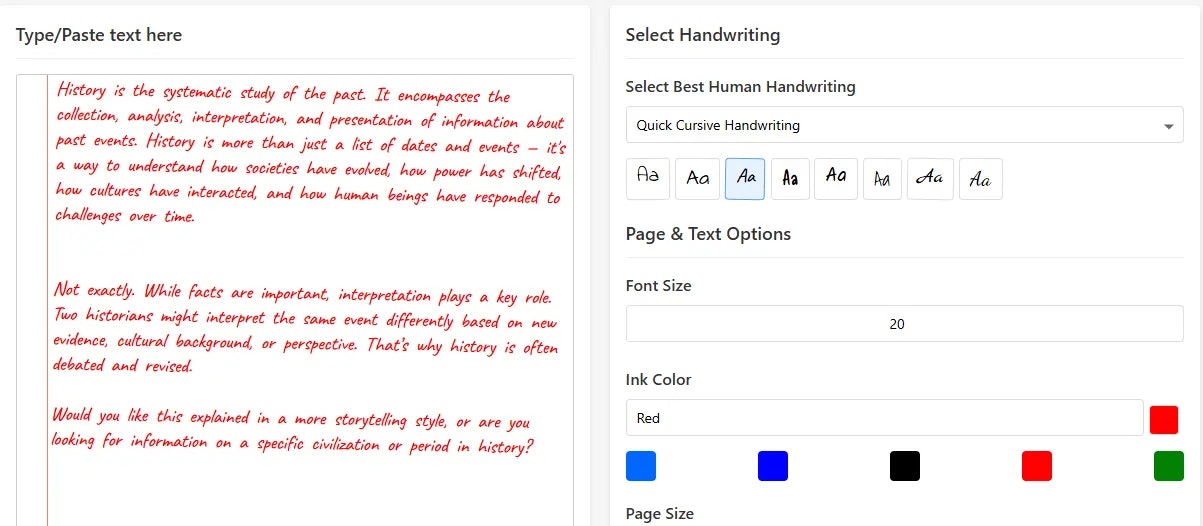 PDF to Handwriting Converter - Screenshot 3 showing product features and functionality