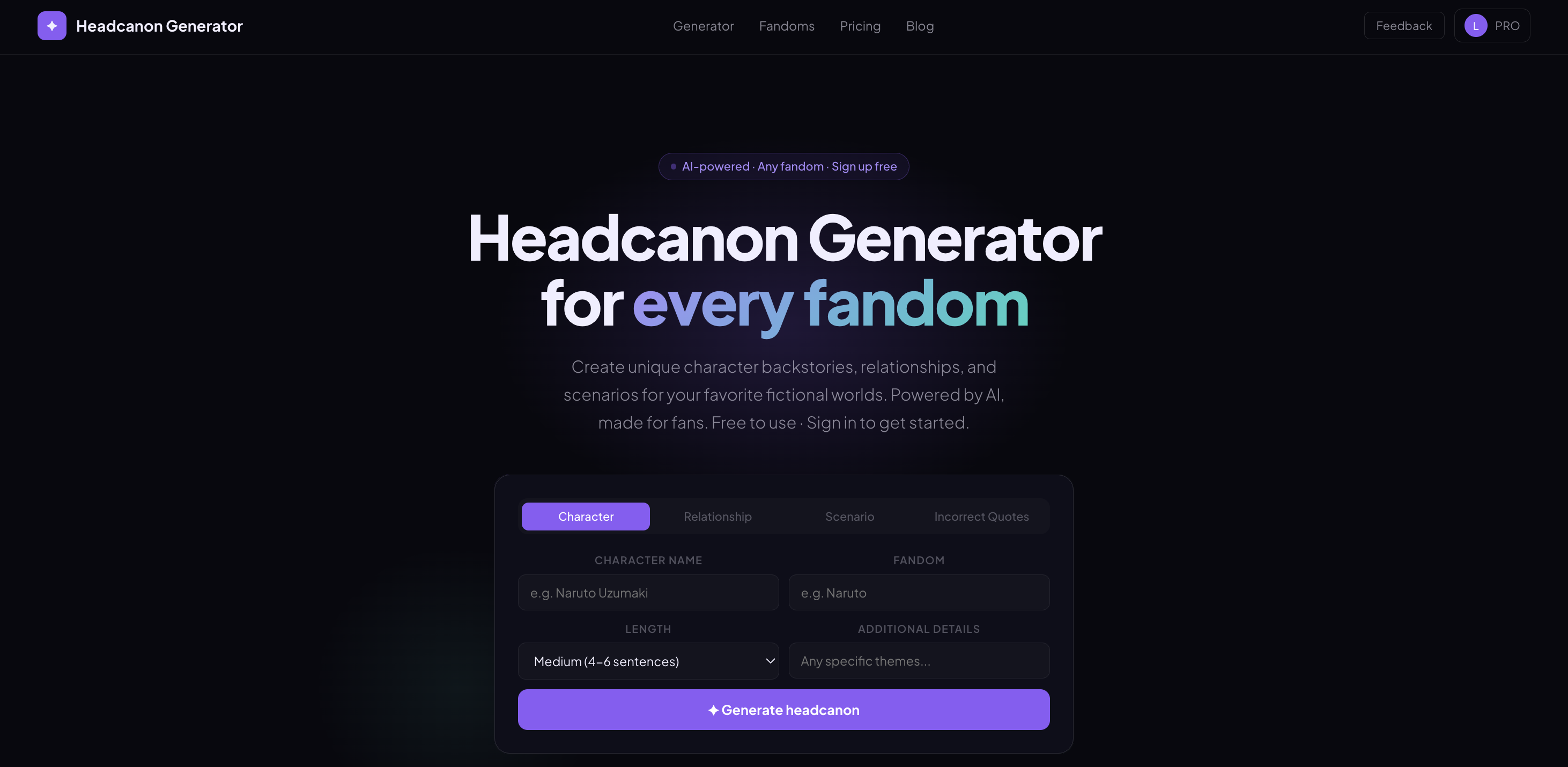 Headcanon Generator gallery image
