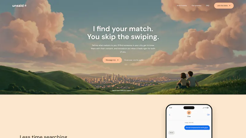 Unsaid - Your Personal Dating Agent  screenshot 1
