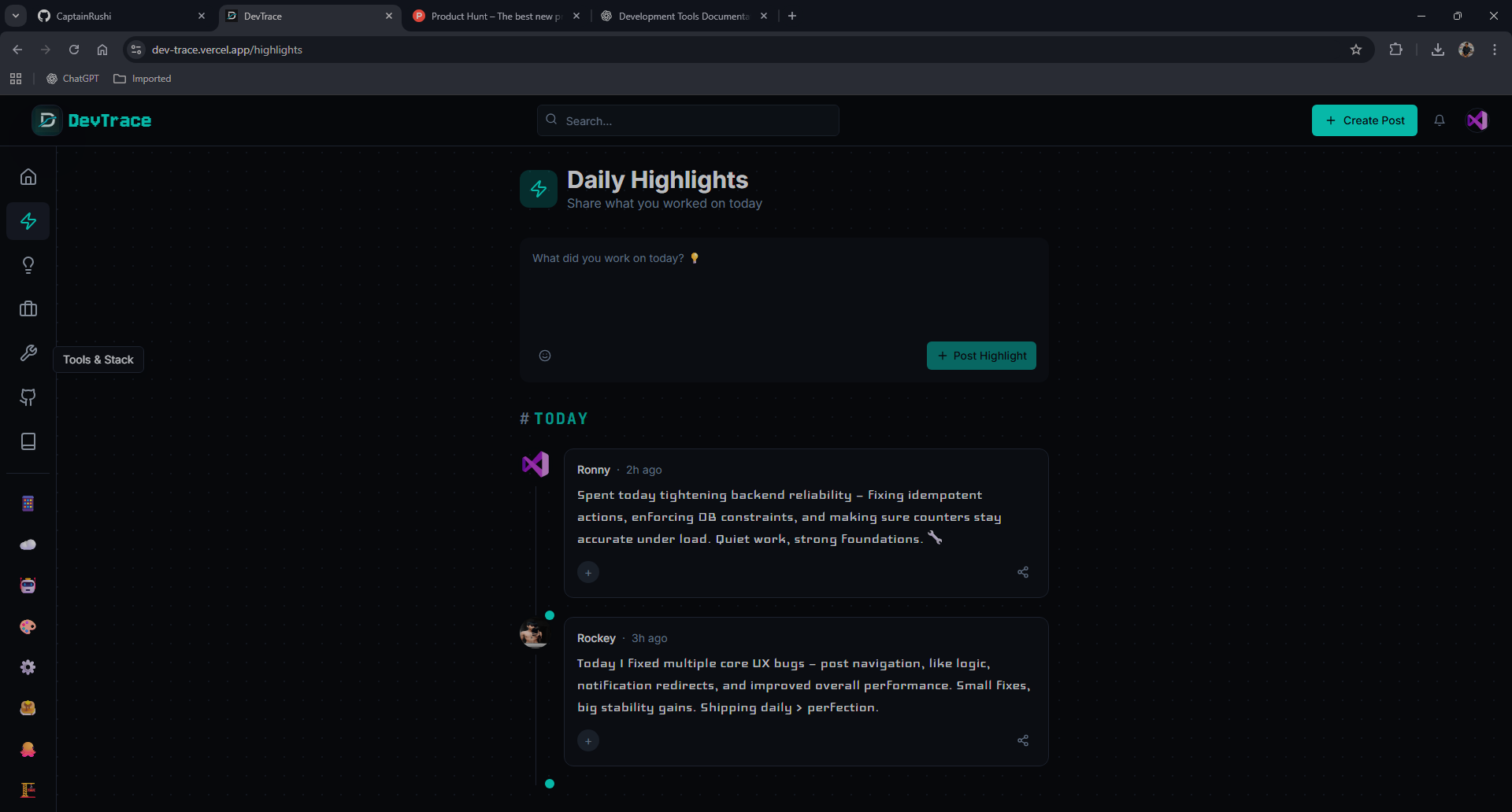 DevTrace gallery image