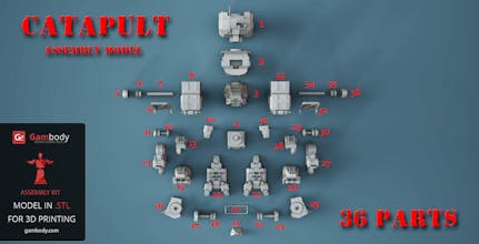 Mechwarrior Catapult Toy - 3D Printed and Painted gallery image