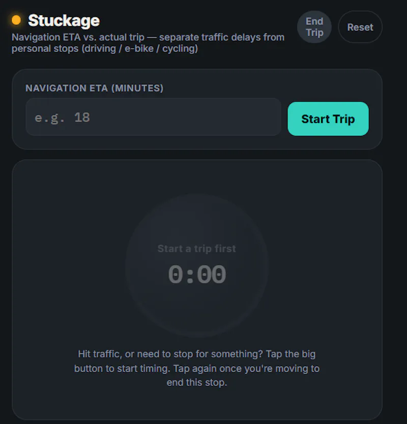 Stuckage · Trip Pause Timer screenshot 1