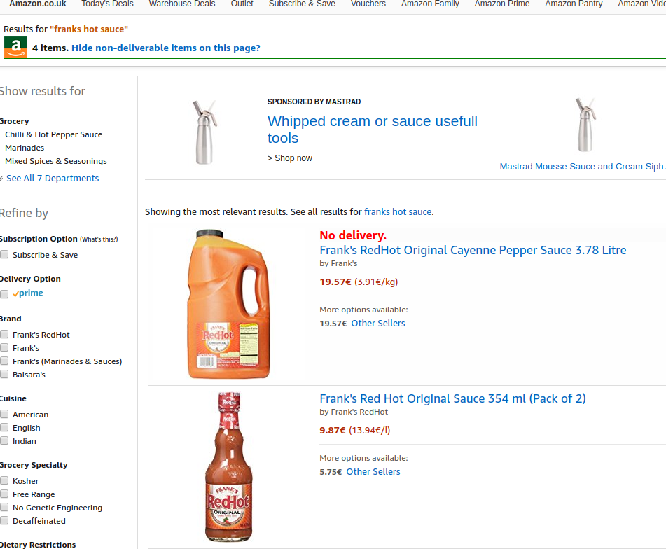 Amazon shipping filter chrome extension gallery image