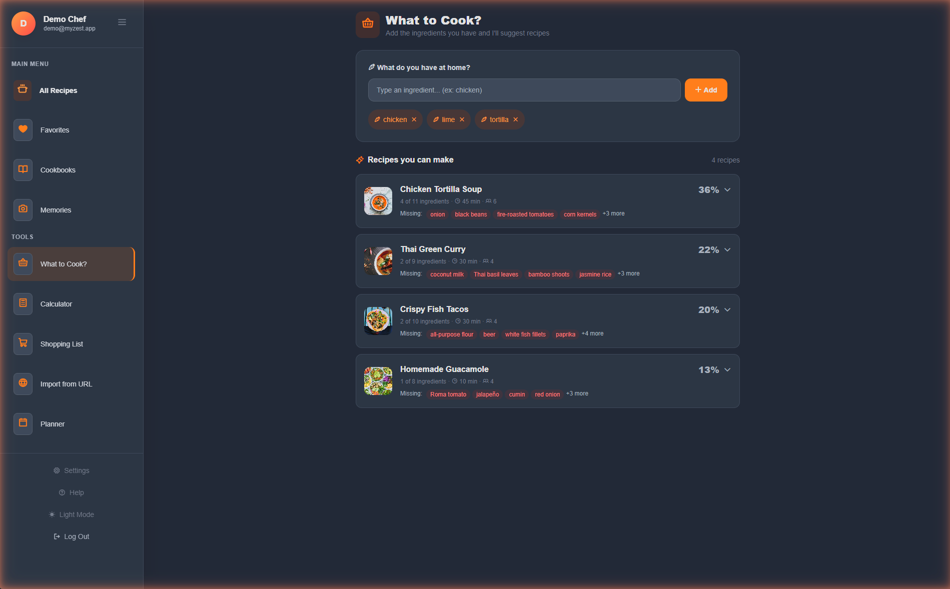 MyZest Recipe Manager and Memories - Screenshot 4 showing product features and functionality