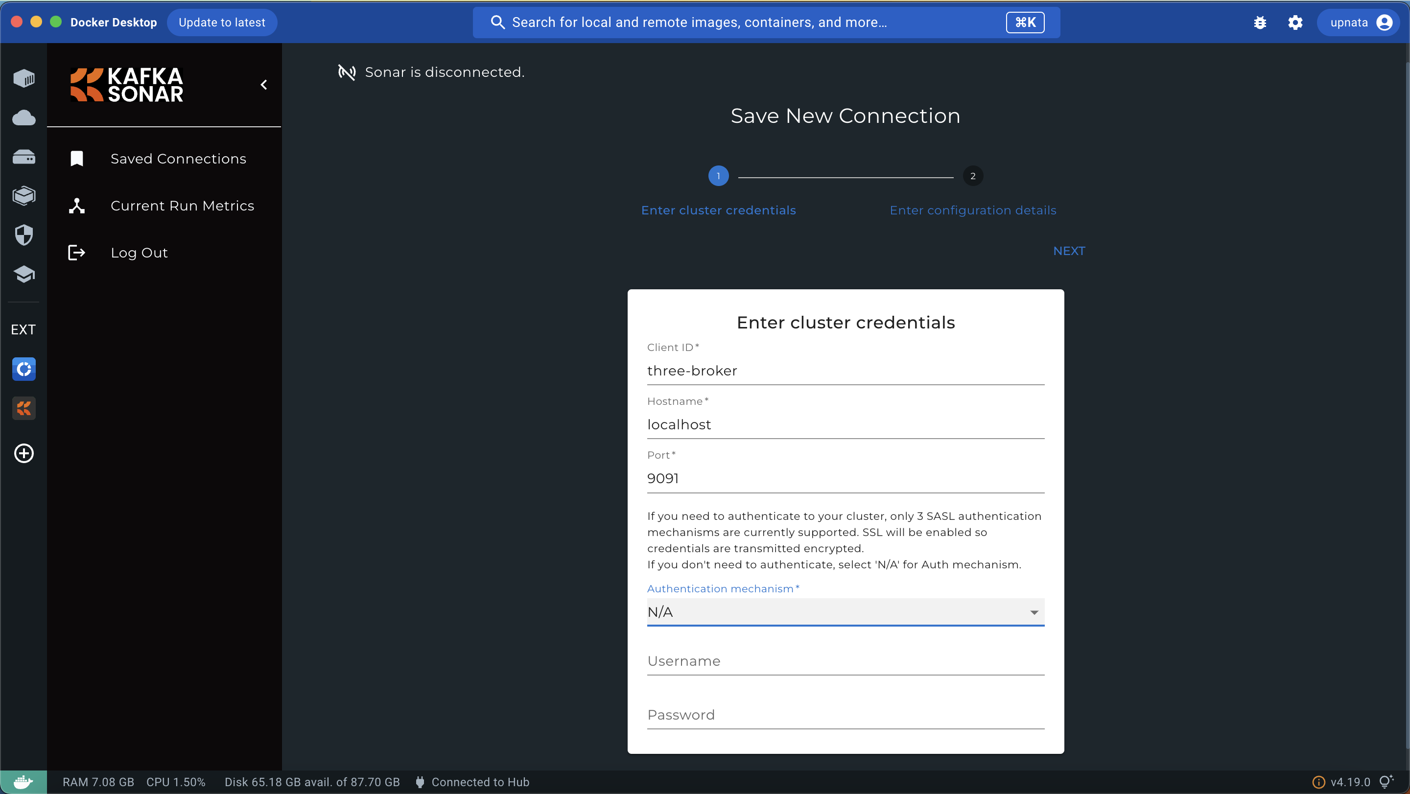 카프카 소나 - Kafka 클러스터 모니터링을위한 Docker Desktop Extension 미디어 1