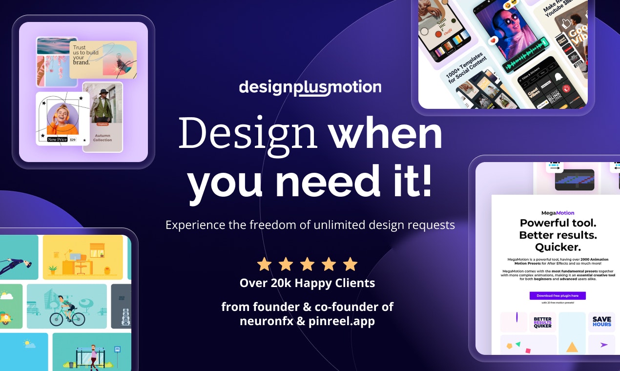 DesignPlusMotion - Дизайн и дизайн движения прямо, когда вам это нужно медиа 2