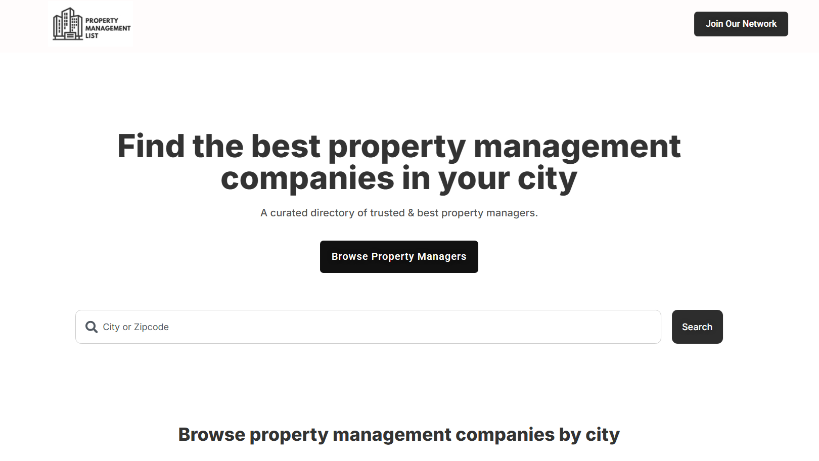 Property Management List - Main product screenshot demonstrating key features and user interface
