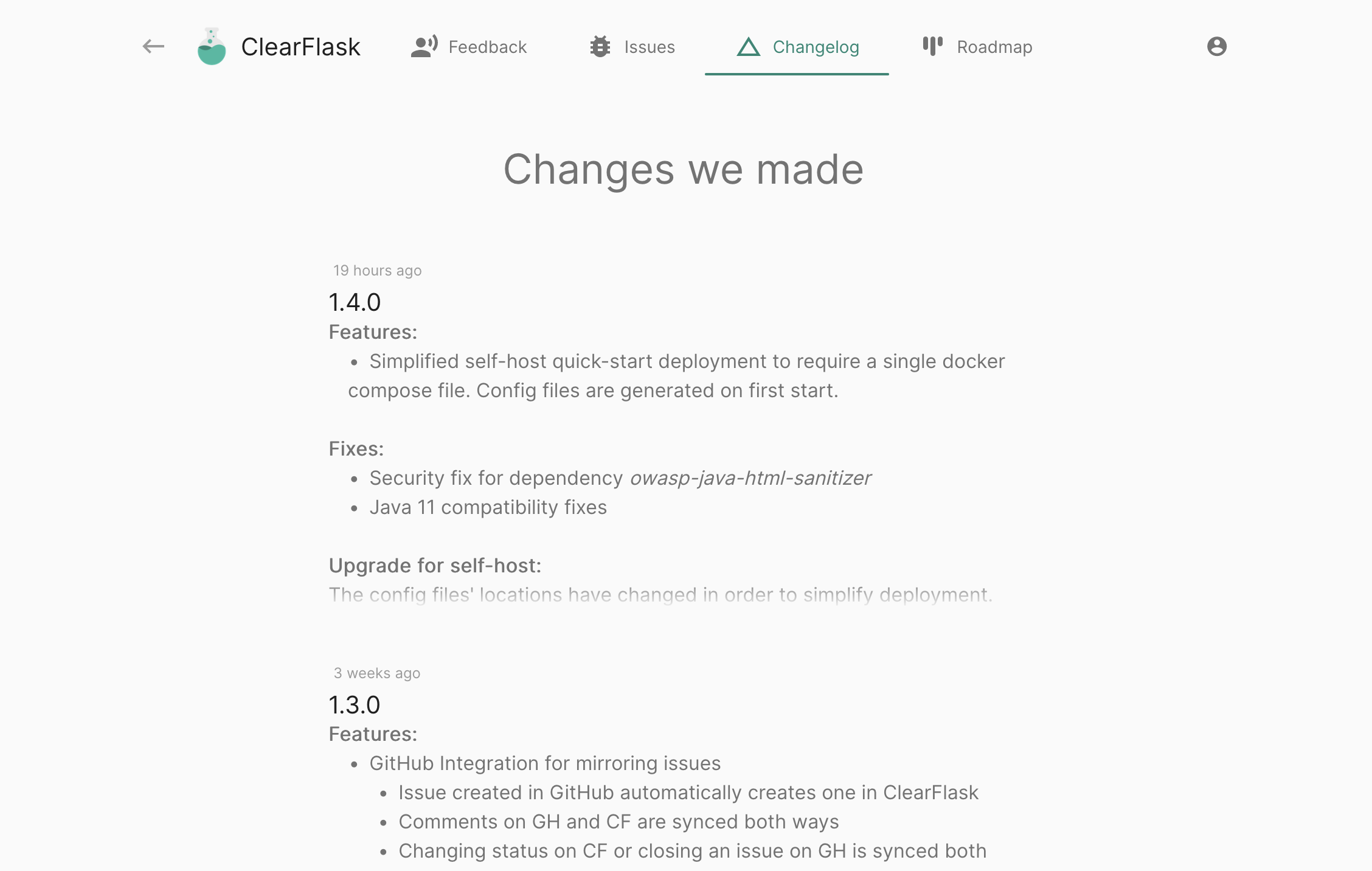 ClearFlask gallery image