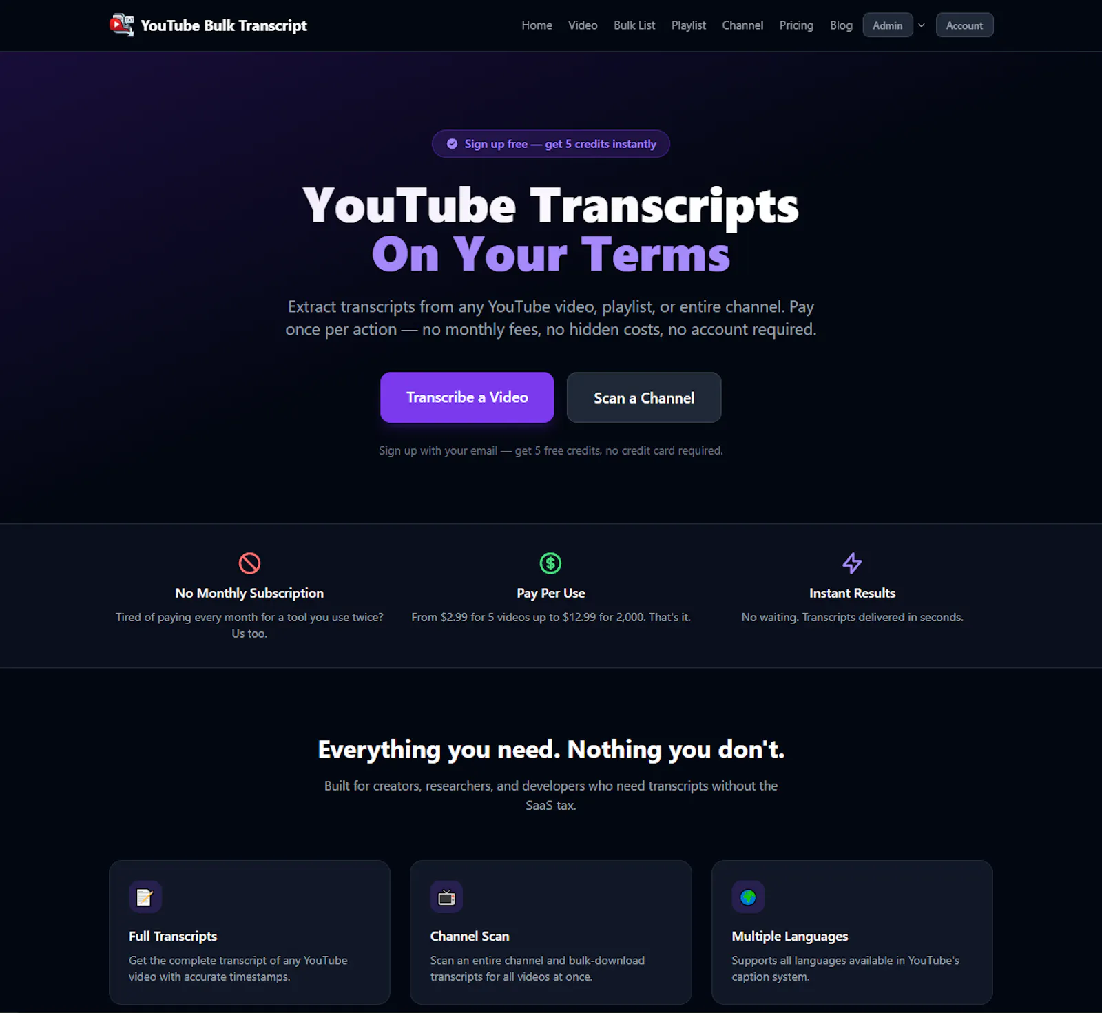 YtBulkTranscript App screenshot 1