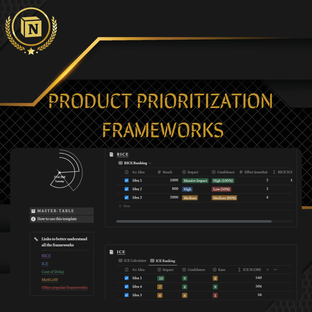 Product Prioritization - Notion template