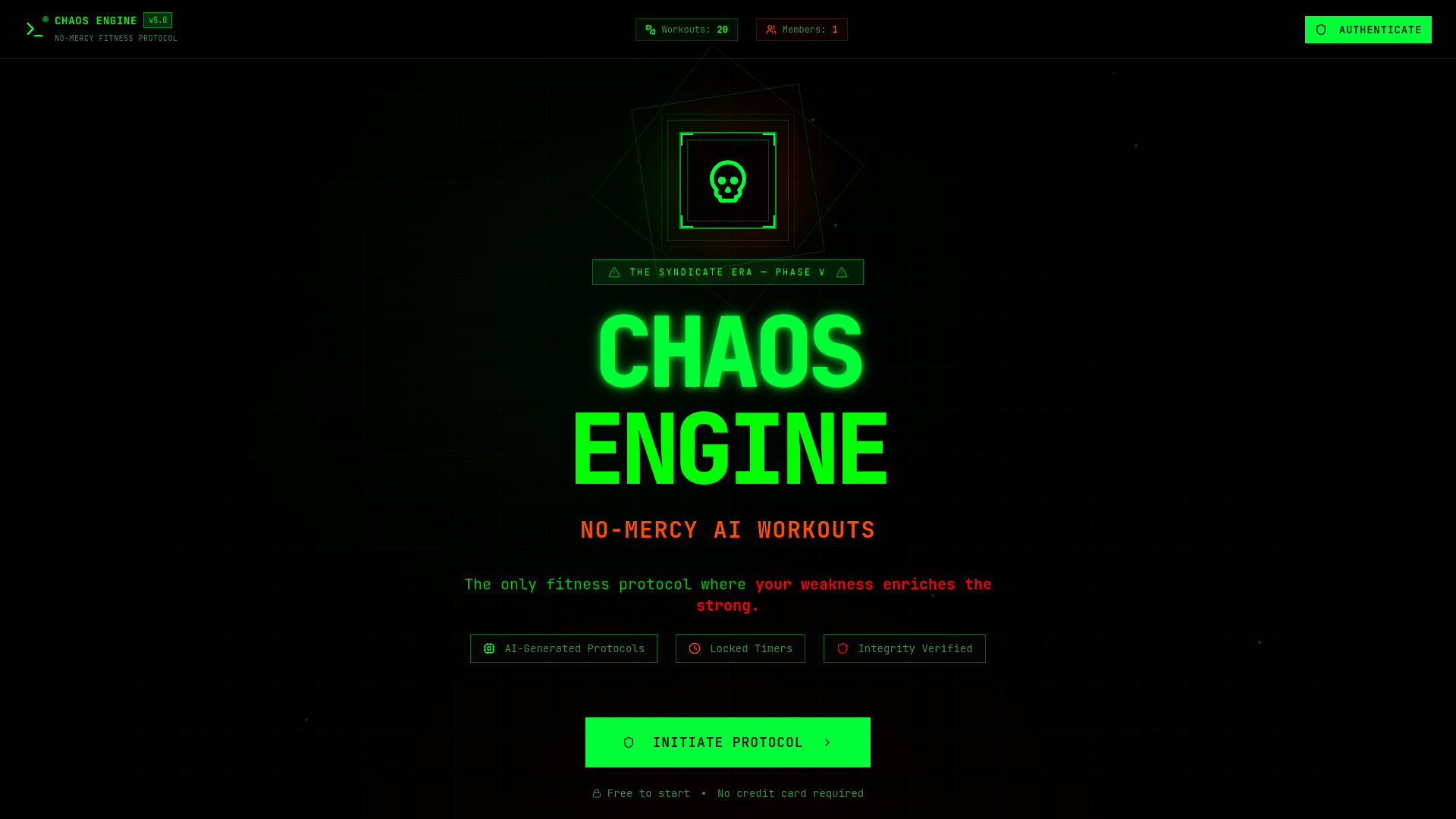 CHAOS ENGINE: Train, Squad Up, Survive - Main product screenshot demonstrating key features and user interface