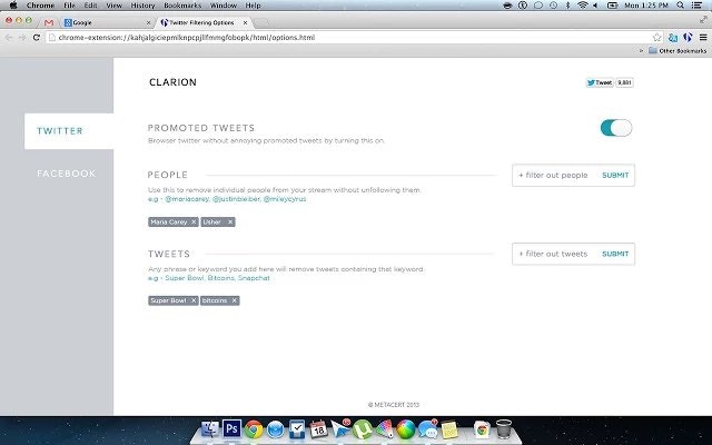 Clarion Facebook & Twitter Filter