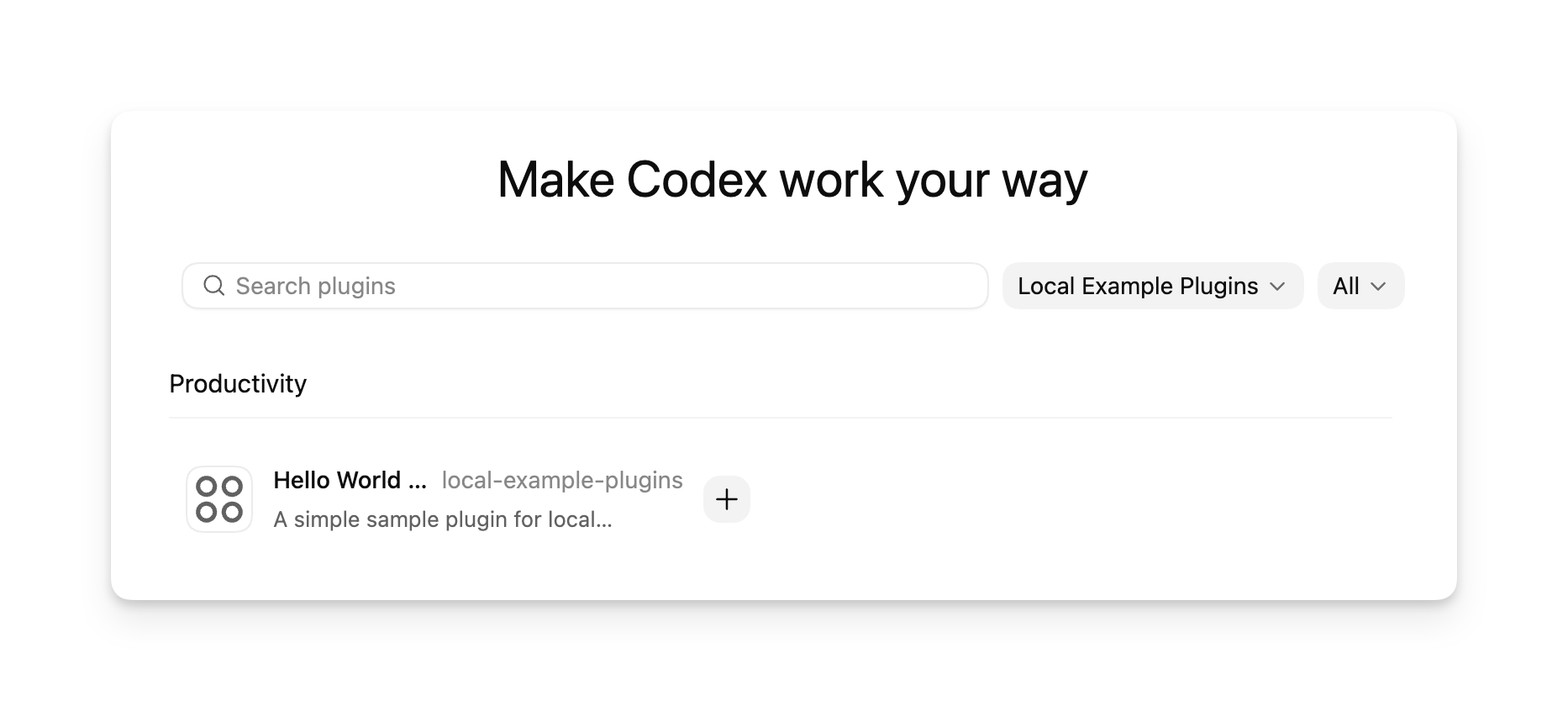 Codex Plugins gallery image
