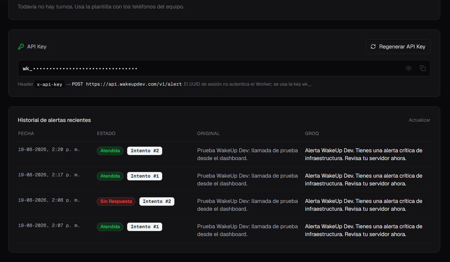 WakeUp Dev — Voice On-Call Alerts gallery image