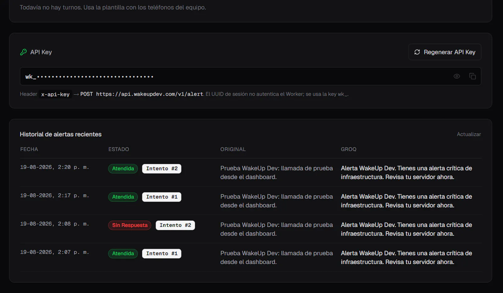 WakeUp Dev — Voice On-Call Alerts screenshot 3