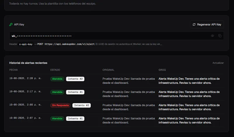 WakeUp Dev — Voice On-Call Alerts screenshot 3
