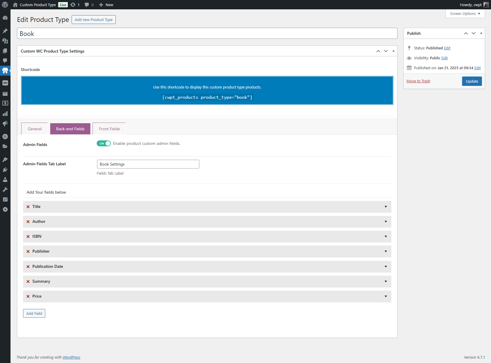 ประเภทผลิตภัณฑ์ที่กำหนดเองสำหรับ WooCommerce Pro media 5