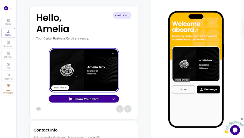 Leapon: Digital Business Card CRM screenshot 1