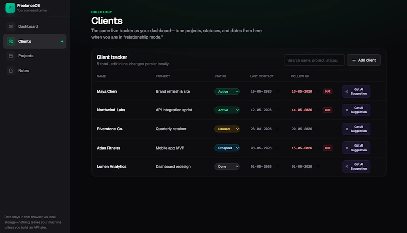  FreelanceOS screenshot 3