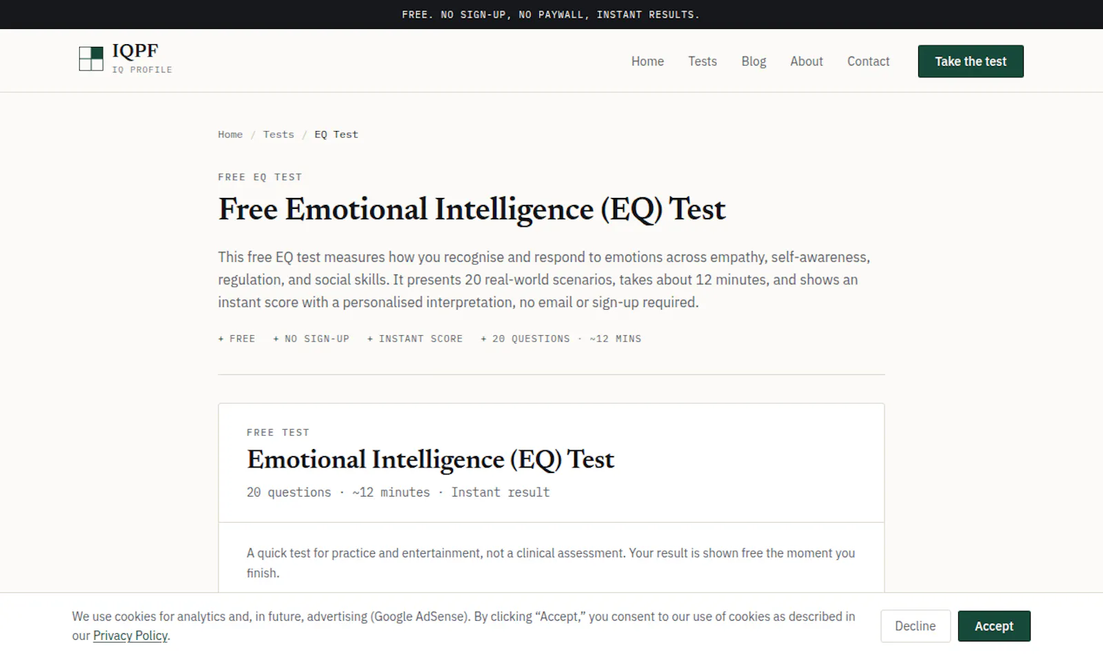IQPF — Free IQ Profile screenshot 7