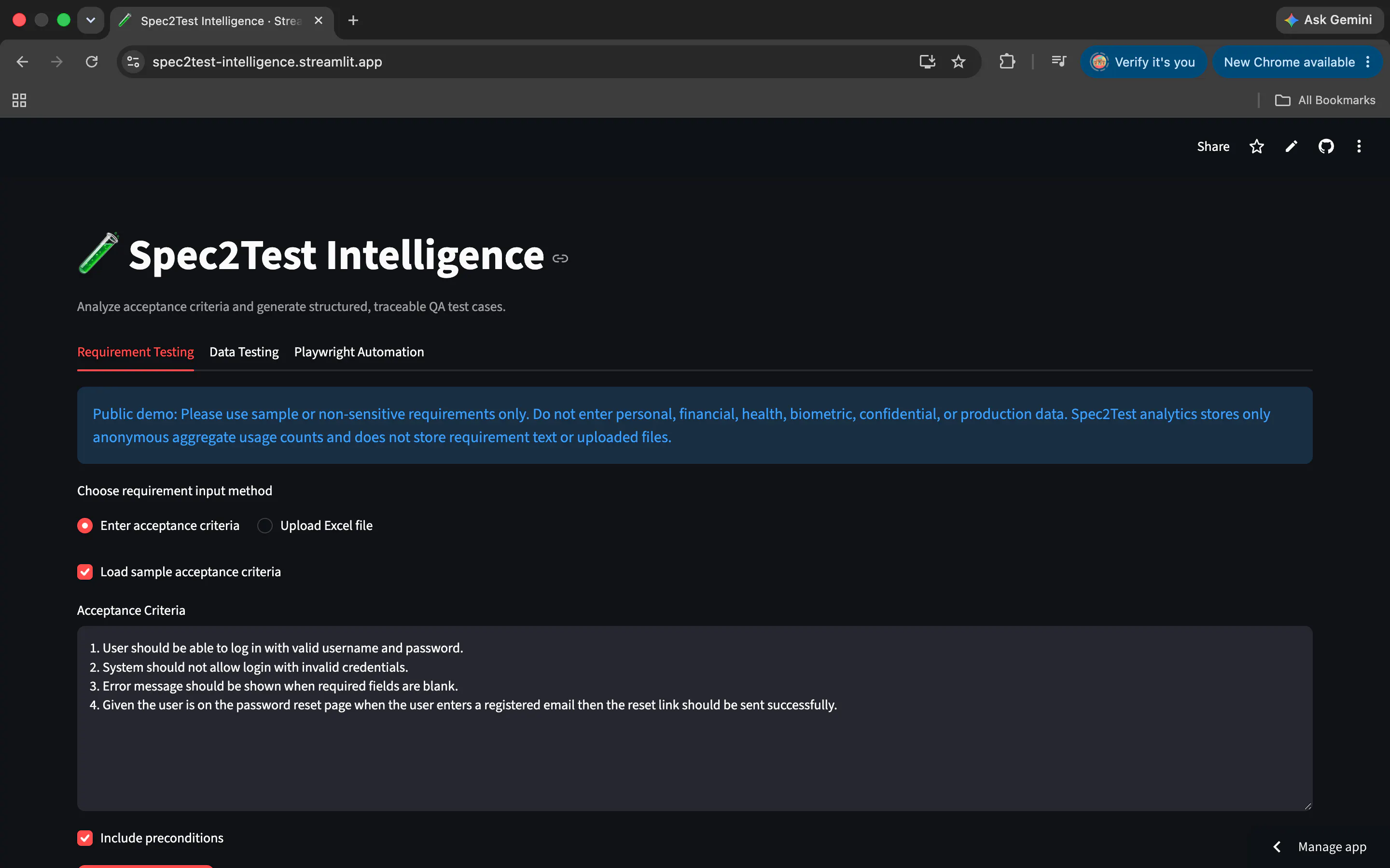 Spec2Test Intelligence gallery image