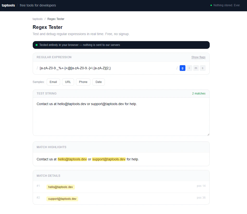 TapTools screenshot 2