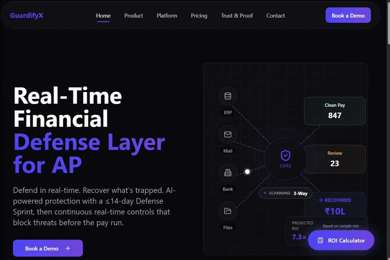 GuardifyX - Main product screenshot demonstrating key features and user interface