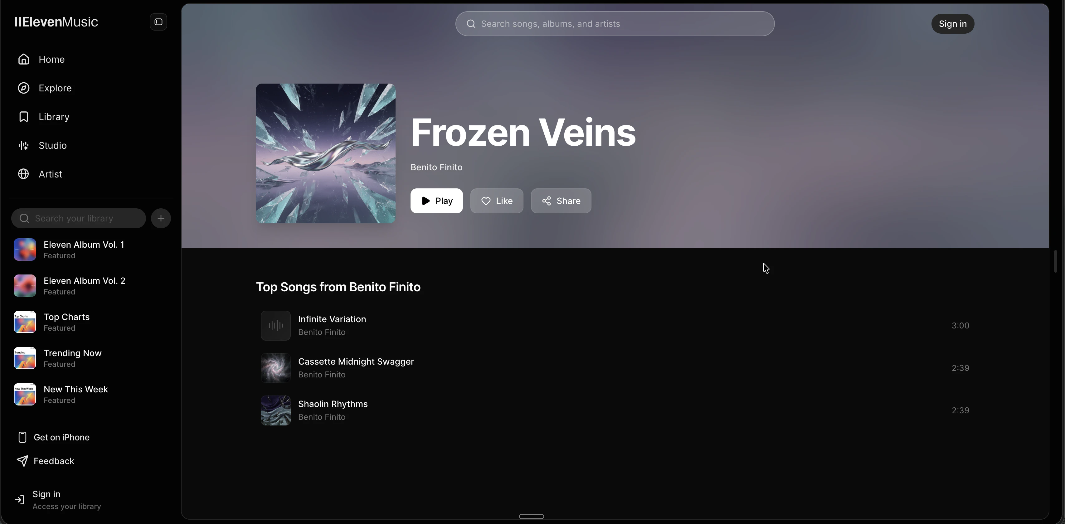 ElevenMusic screenshot 2
