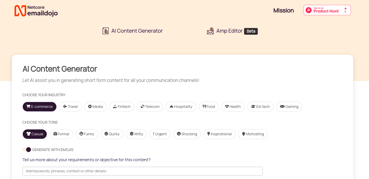 emaildojo - OpenAI Powered Content Generator และ AMP Email Editor media 1