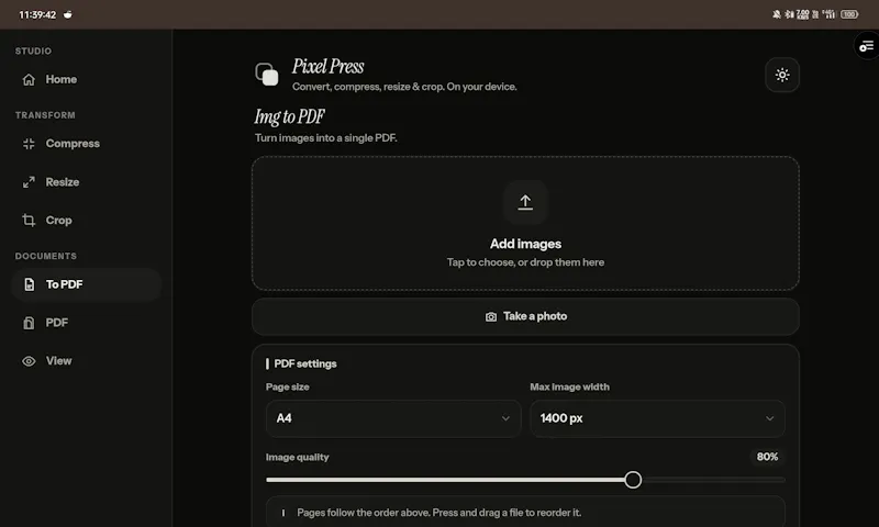 Pixel Press -100% offline Pdf & img tool screenshot 5
