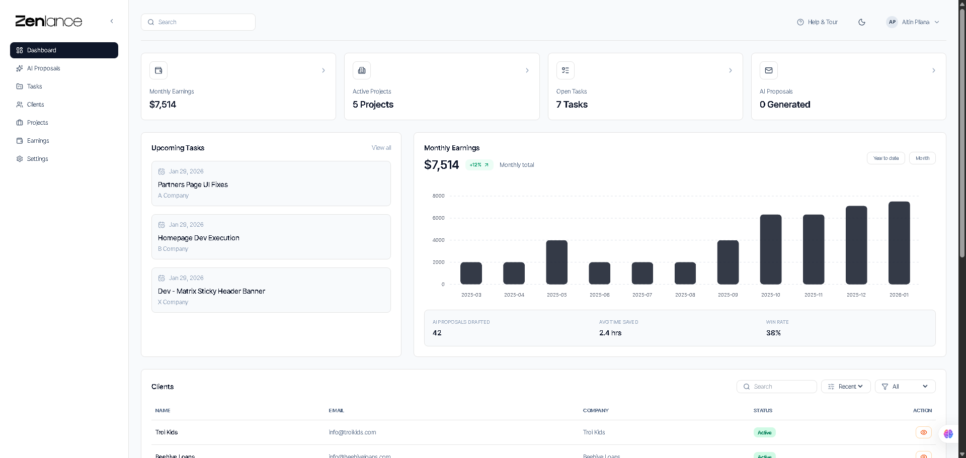 Zenlance — Win More Jobs with AI - Main product screenshot demonstrating key features and user interface